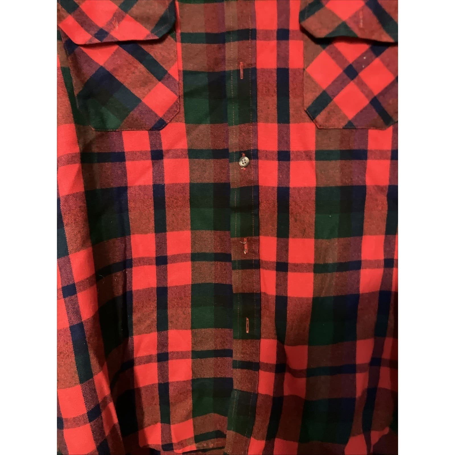Northwest Territory Red Green Plaid Lined Flannel Shirt, Women's Large F87-88 - Thumbnail 7