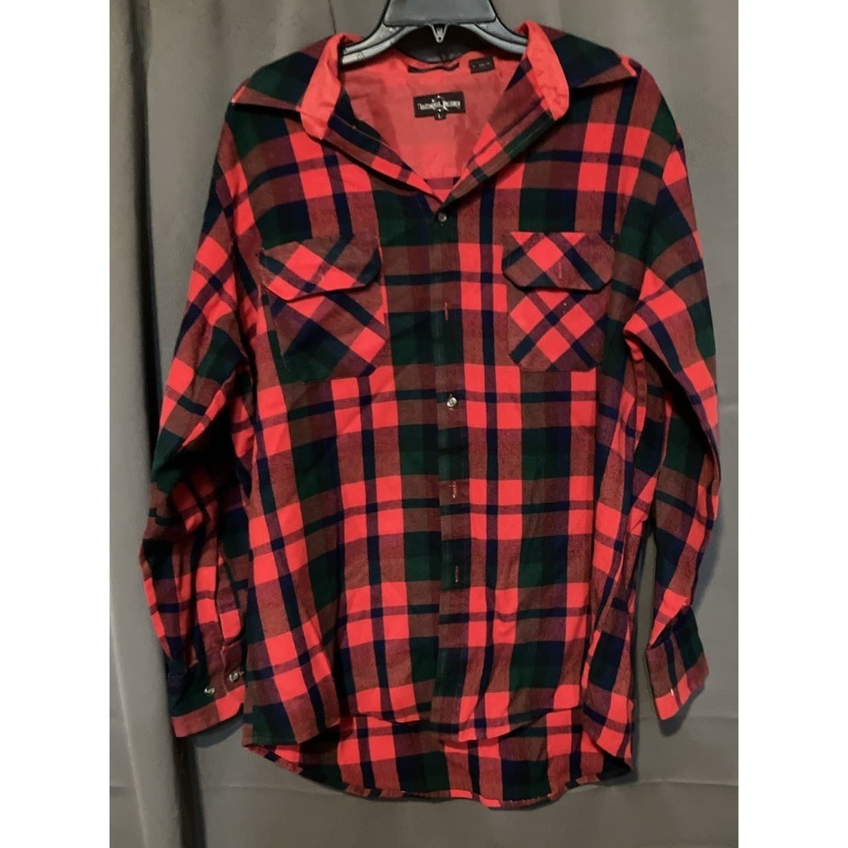 Northwest Territory Red Green Plaid Lined Flannel Shirt, Women's Large F87-88 - Thumbnail 3