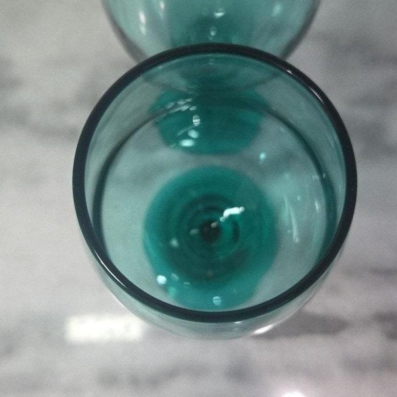 Cristar Rioja Smoke Green Wine Glasses, Set of 2, Aqua Water Goblets, Stemware - Thumbnail 5