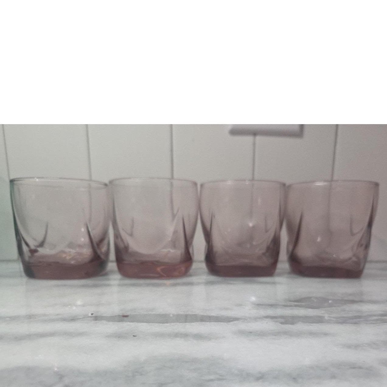 Libbey Imperial Plum Old Fashioned Glasses, Set of 4 Drape Style Whiskey Tumbler - Thumbnail 8