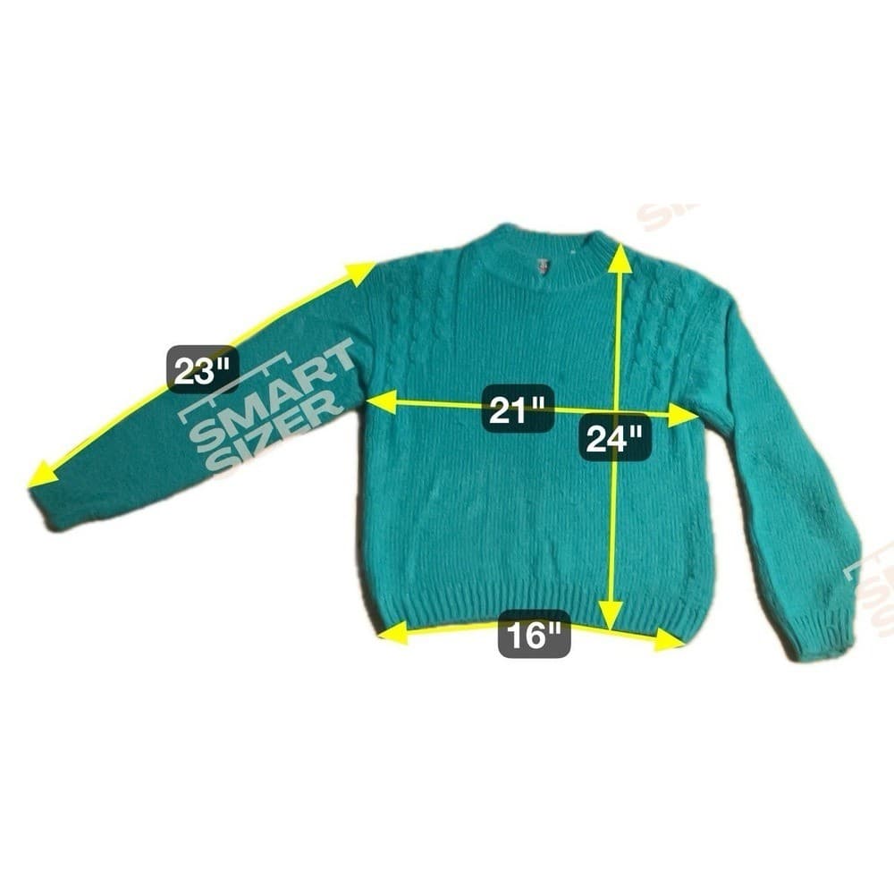 Stamford Classics Teal Green Knit Sweater, Vintage Women's Medium Pullover - Thumbnail 2