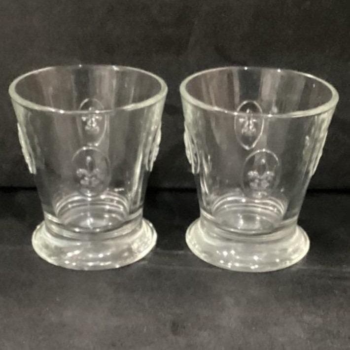 2 Vintage FRANCE LA ROCHERE Fleur De Lis Rocks Glasses Embossed Tumblers - Thumbnail 11
