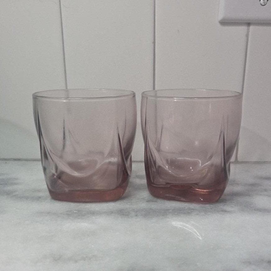 Libbey Imperial Plum Old Fashioned Glasses, Set of 2 Drape Style Whiskey Tumbler - Thumbnail 9
