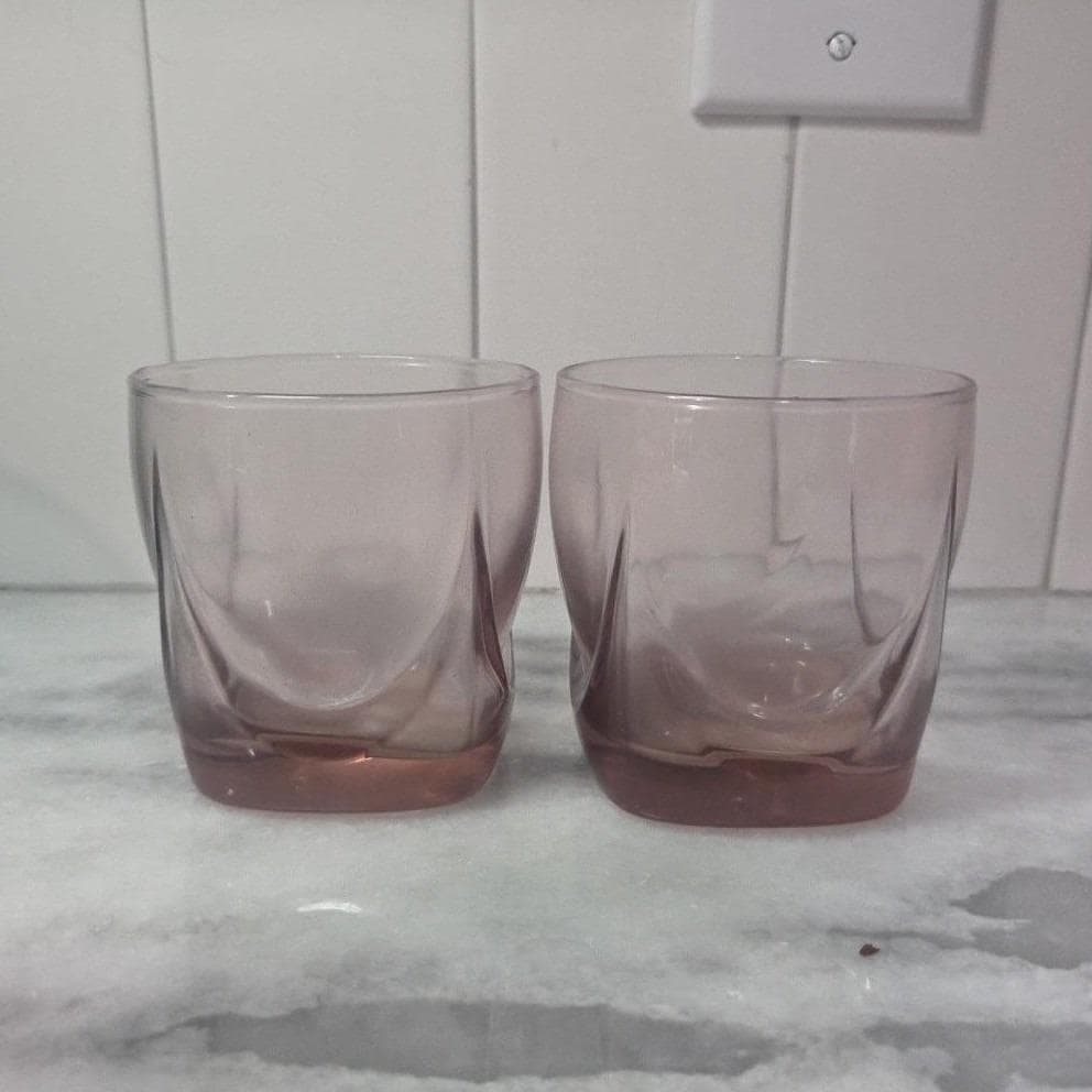 Libbey Imperial Plum Old Fashioned Glasses, Set of 2 Drape Style Whiskey Tumbler - Thumbnail 7