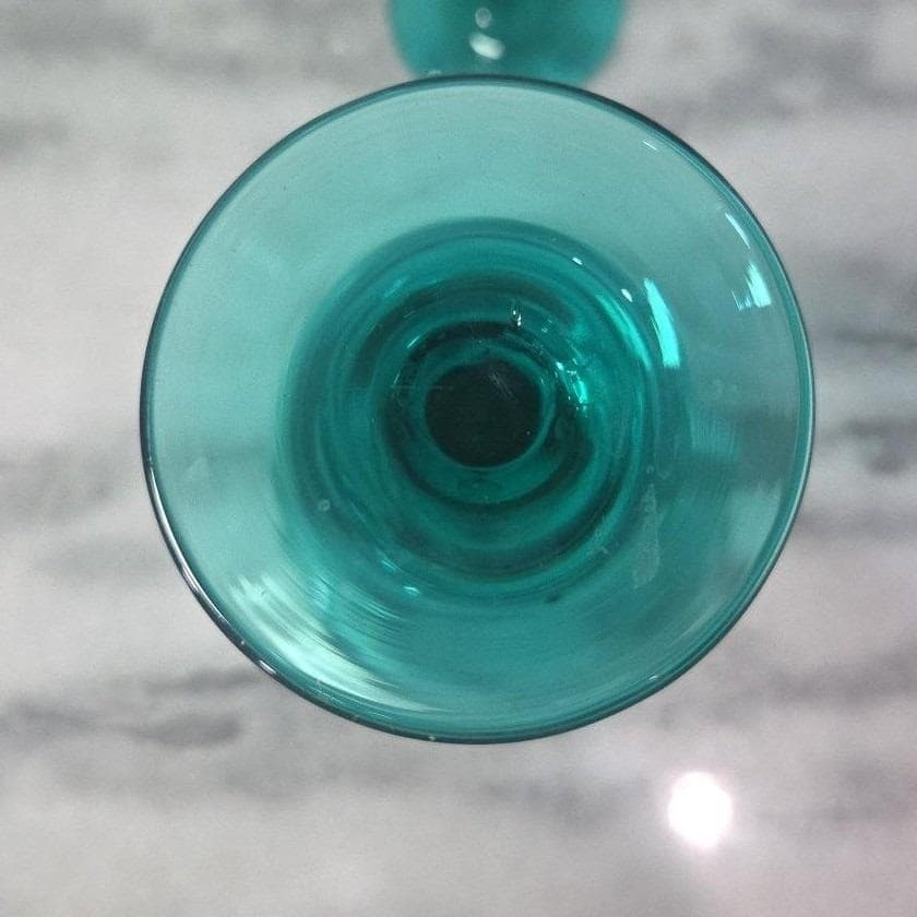 Cristar Rioja Smoke Green Wine Glasses, Set of 2, Aqua Water Goblets, Stemware - Thumbnail 4