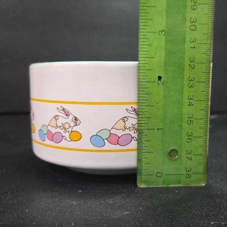 Little Bunny Collection Bowl, Vintage Pottery Childs Dish, Easter Rabbits Design - Thumbnail 10