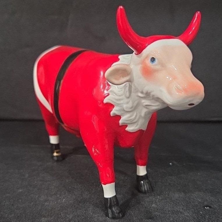 Cow Parade Santa Cow Figurine, Westland Giftware, Collectible #9208, No Box/Tag - Thumbnail 3