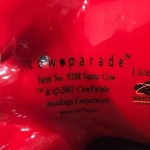 Cow Parade Santa Cow Figurine, Westland Giftware, Collectible #9208, No Box/Tag - Thumbnail 9