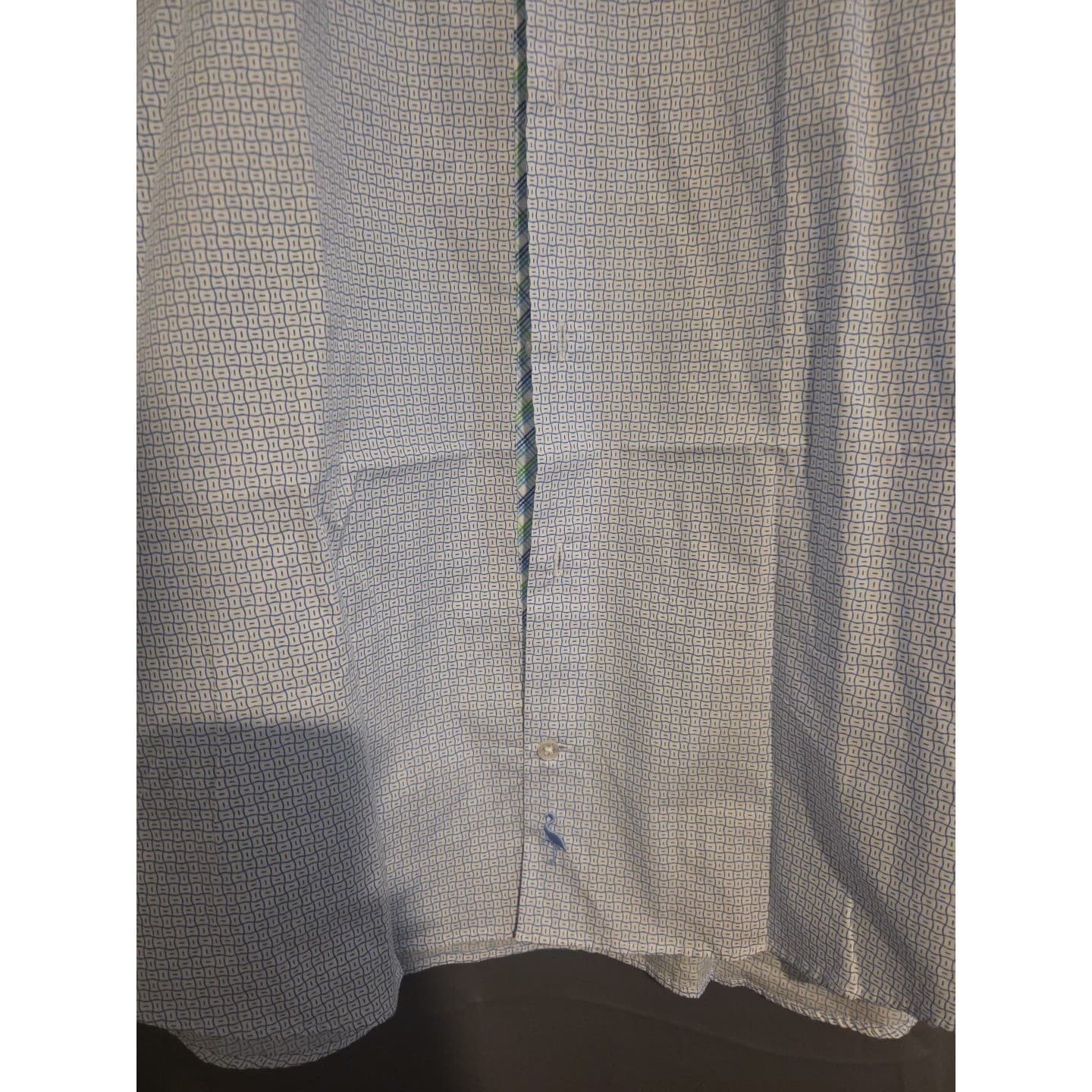 Tailorbyrd Collection Blue White Geometric 100% Cotton Button Up, Men's Large - Thumbnail 9