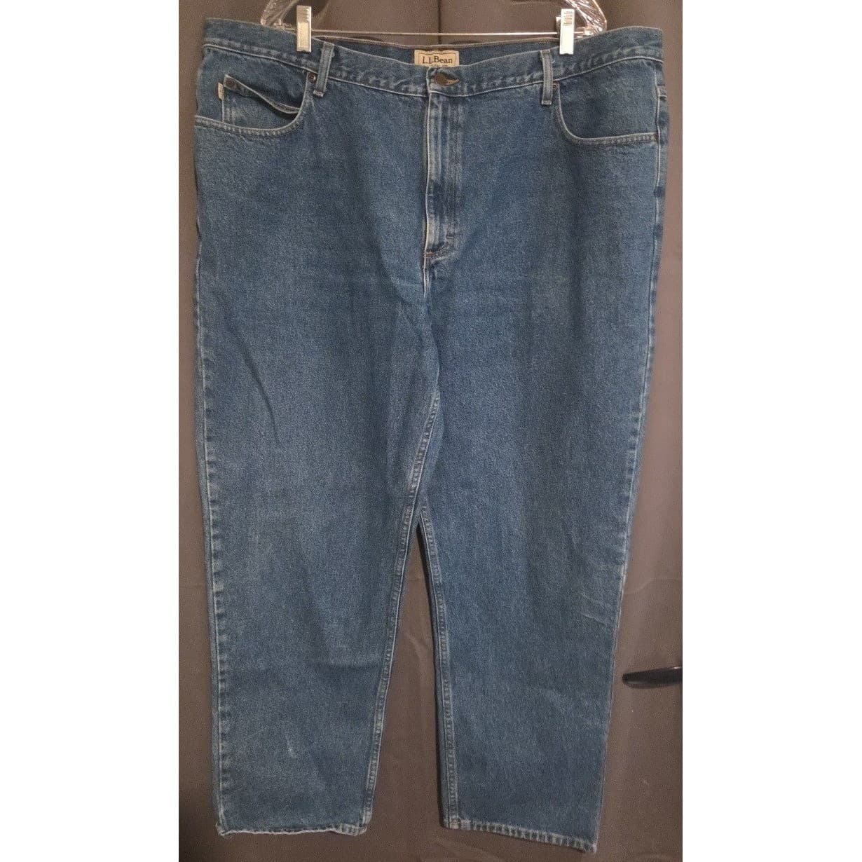 LL Bean Natural Fit Blue Denim Straight Leg Jeans, Men's 46x32, Medium Wash - Thumbnail 3