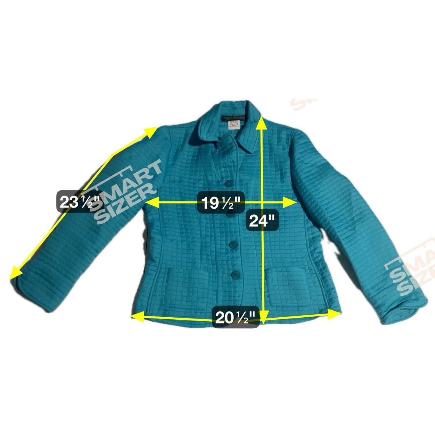 Harve Benard by Benard Holtzman Turquoise Quilted Grid Jacket, Woman's Size 10 - Thumbnail 2