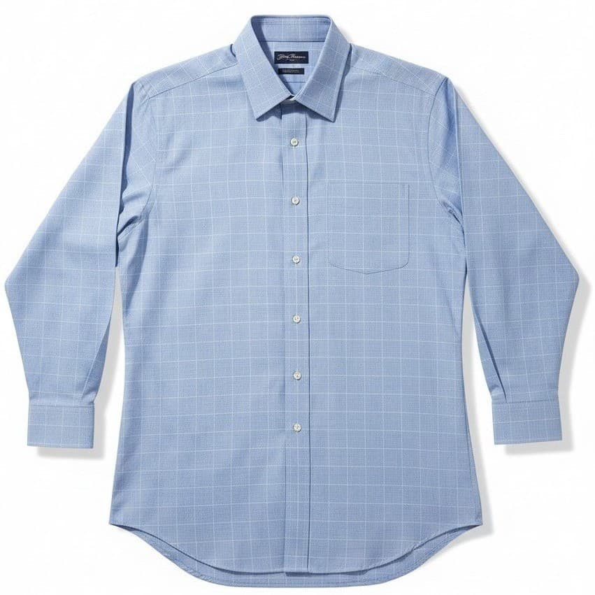 Brooks Brothers Blue Glen Plaid Traditional Fit Non-Iron Dress Shirt Men's 17-33