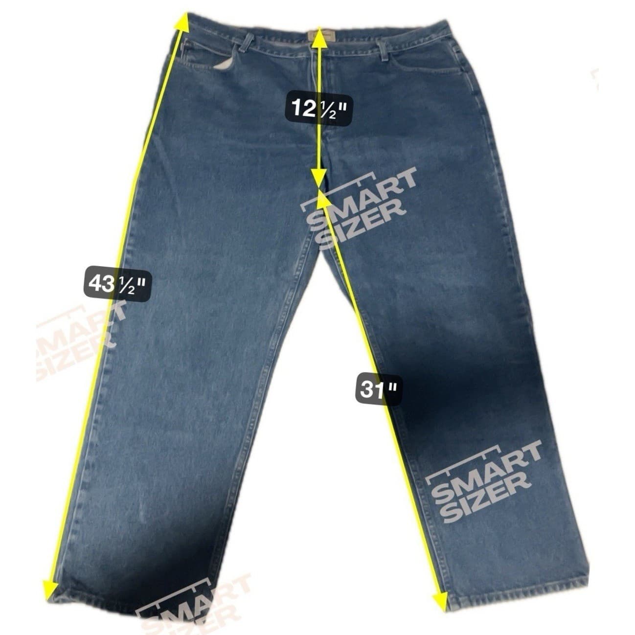 LL Bean Natural Fit Blue Denim Straight Leg Jeans, Men's 46x32, Medium Wash - Thumbnail 2