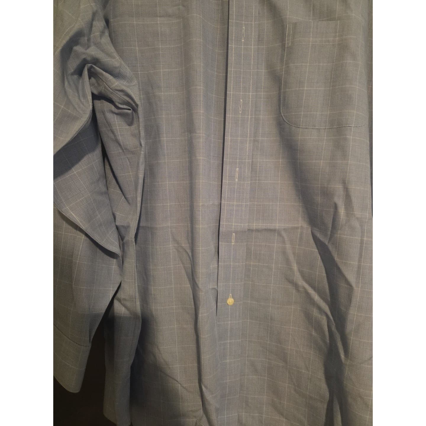 Brooks Brothers Blue Glen Plaid Traditional Fit Non-Iron Dress Shirt Men's 17-33 - Thumbnail 6