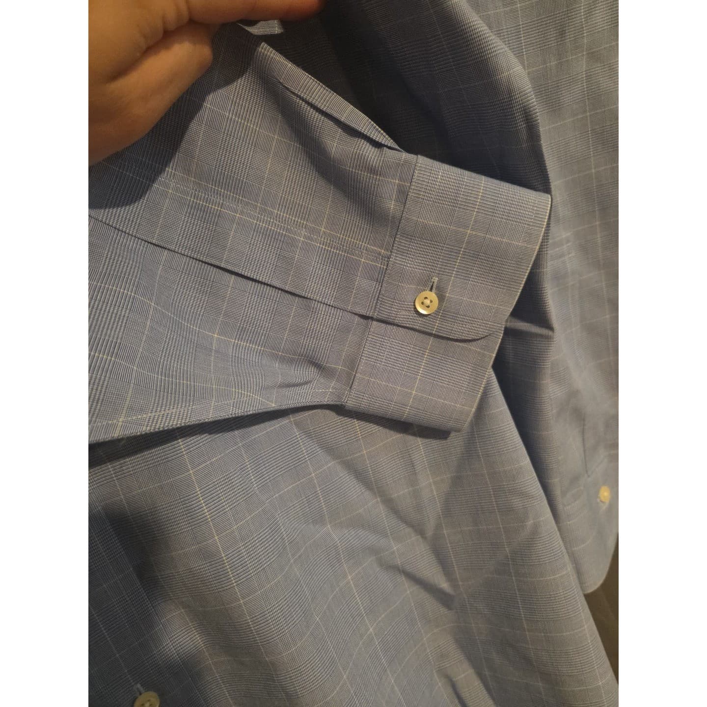 Brooks Brothers Blue Glen Plaid Traditional Fit Non-Iron Dress Shirt Men's 17-33 - Thumbnail 7