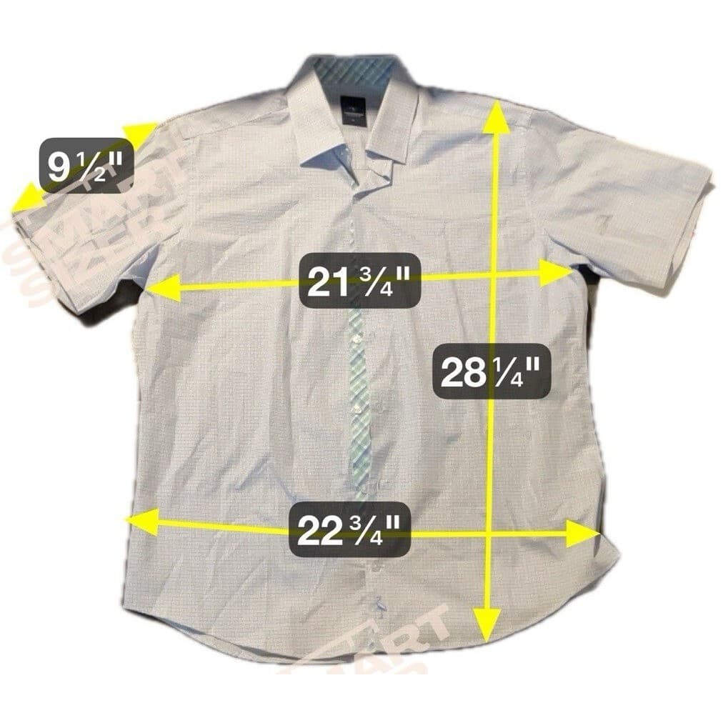 Tailorbyrd Collection Blue White Geometric 100% Cotton Button Up, Men's Large - Thumbnail 2