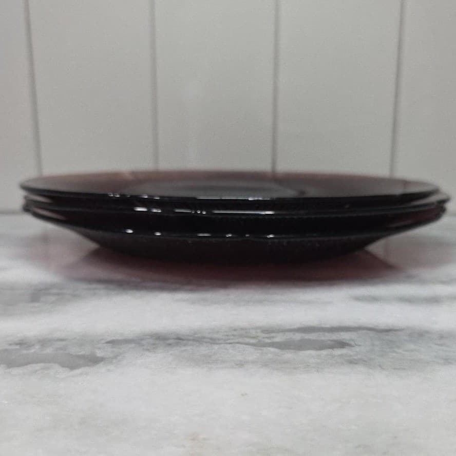 Forte Crisa Amethyst Dinner Plates, Set of 3, Vintage Purple Glass Tableware - Thumbnail 7