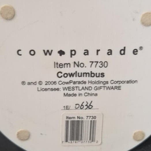 Cow Parade Cowlumbus Figurine, Westland Giftware, Statue #7730, No Box/Tag - Thumbnail 8