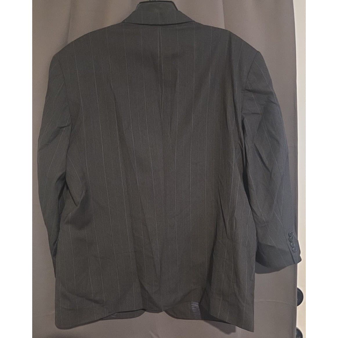 Hart Schaffner Marx Gold Trumpeter Charcoal Grey Wool Pinstripe Blazer Men's 44R - Thumbnail 4