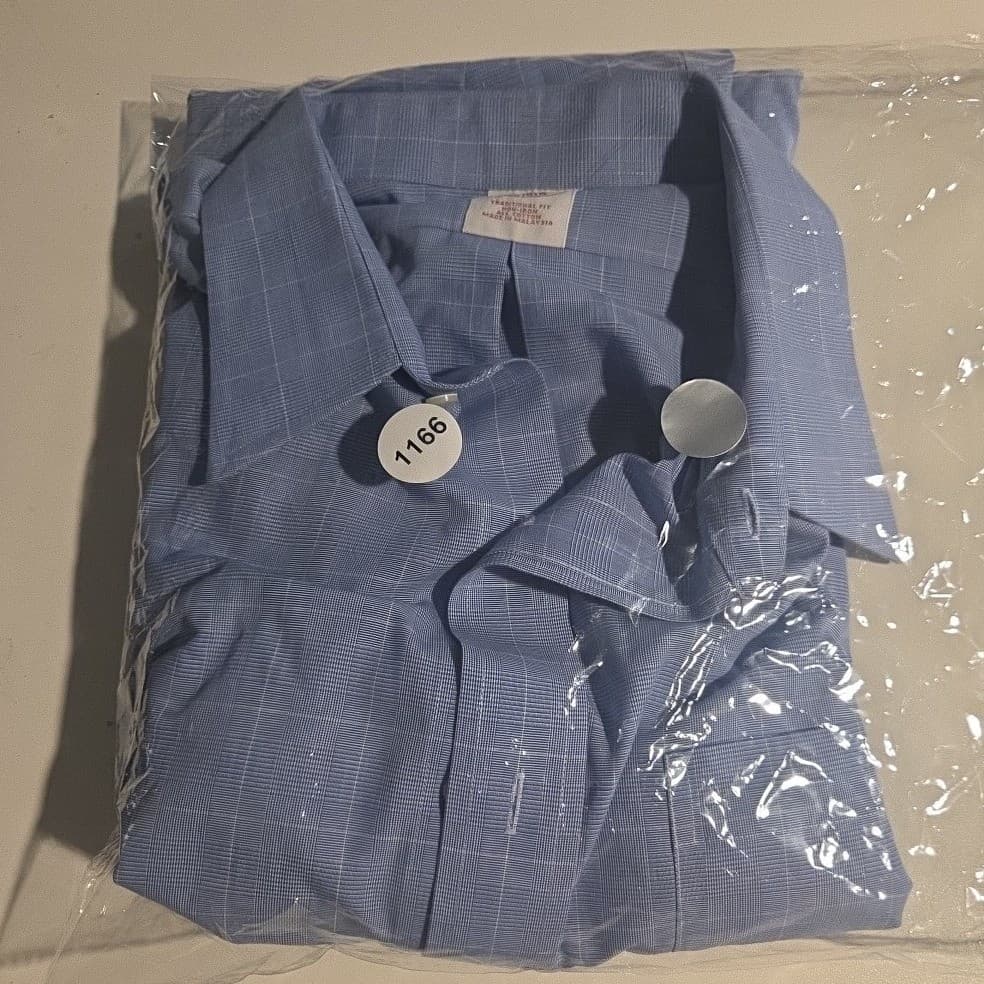 Brooks Brothers Blue Glen Plaid Traditional Fit Non-Iron Dress Shirt Men's 17-33 - Thumbnail 9