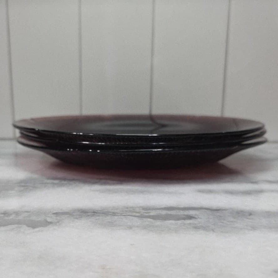 Forte Crisa Amethyst Dinner Plates, Set of 3, Vintage Purple Glass Tableware - Thumbnail 8