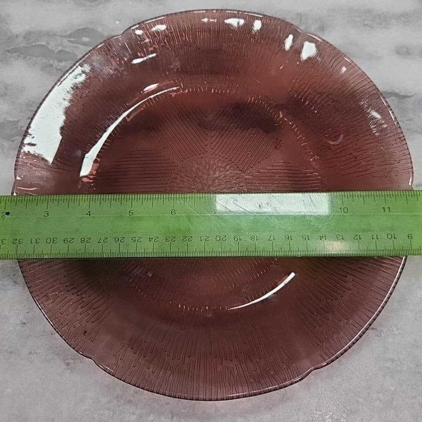 Forte Crisa Amethyst Dinner Plates, Set of 3, Vintage Purple Glass Tableware - Thumbnail 5