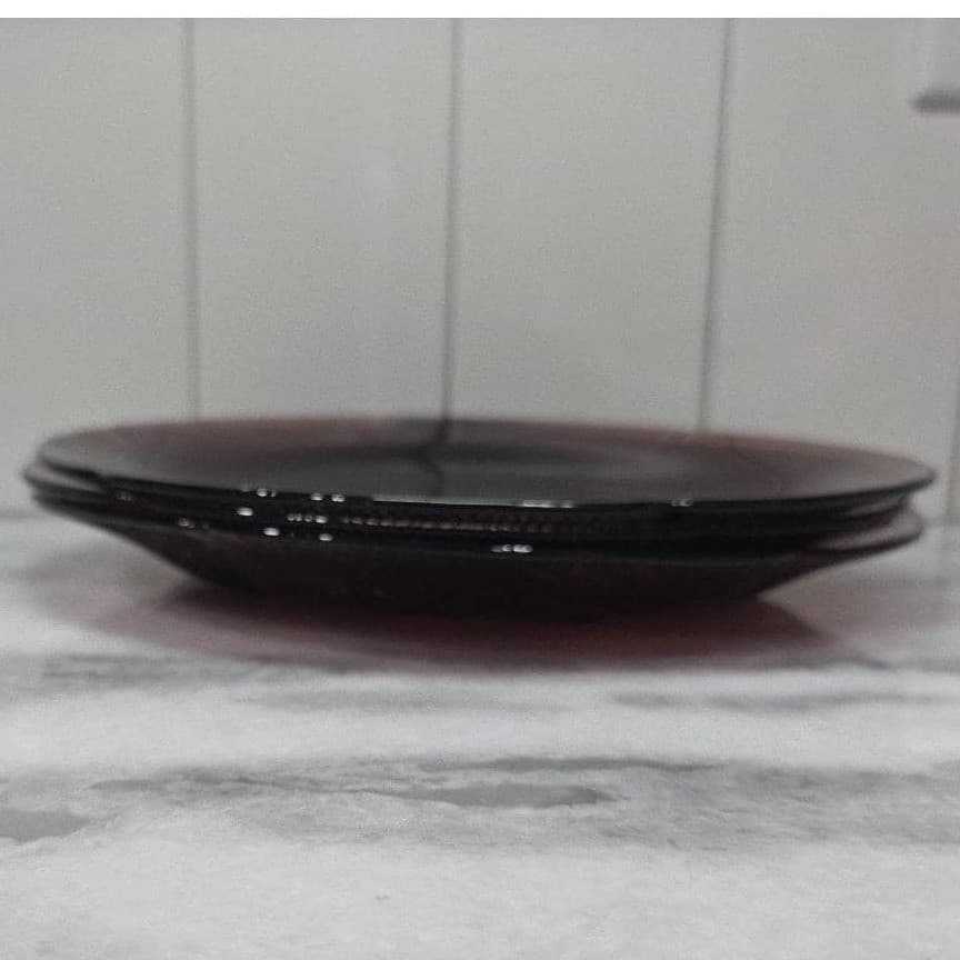 Forte Crisa Amethyst Dinner Plates, Set of 3, Vintage Purple Glass Tableware - Thumbnail 9