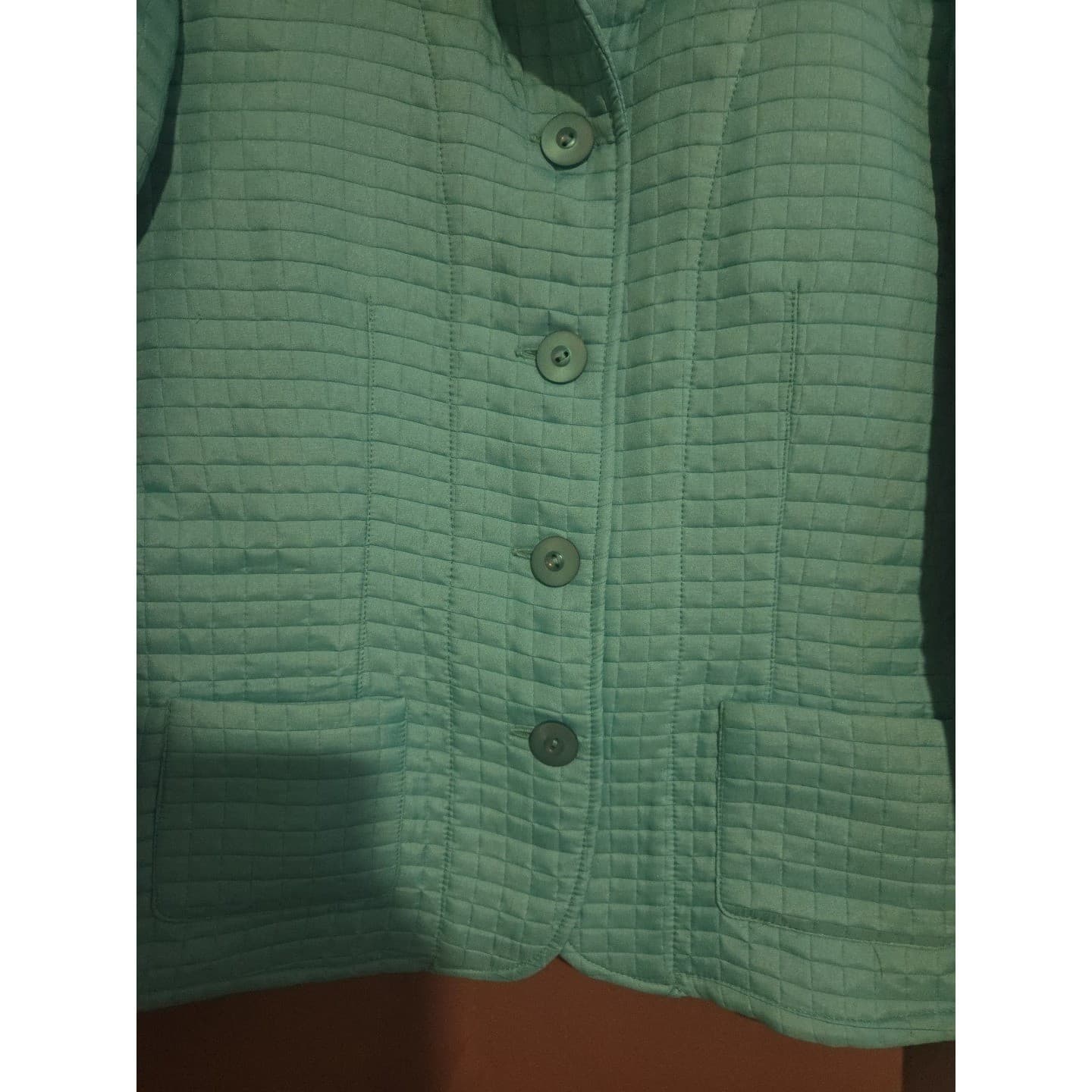 Harve Benard by Benard Holtzman Turquoise Quilted Grid Jacket, Woman's Size 10 - Thumbnail 6