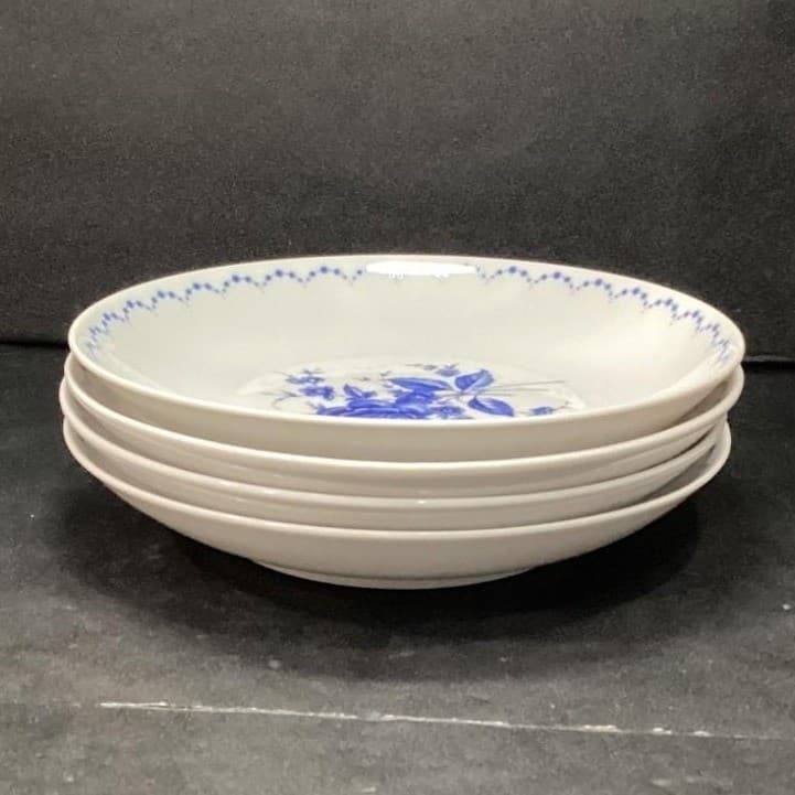 Alboth & Kaiser Bavaria Salad Bowls, Set of 4, Vintage Blue Floral Tableware - Thumbnail 10