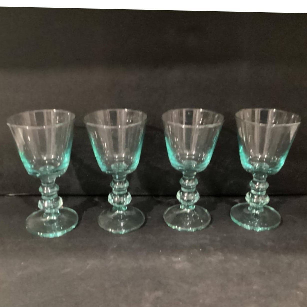 Recycled Mint Green Water Goblets, Set of 4, Sea Green Footed Glasses, Drinkware - Thumbnail 11
