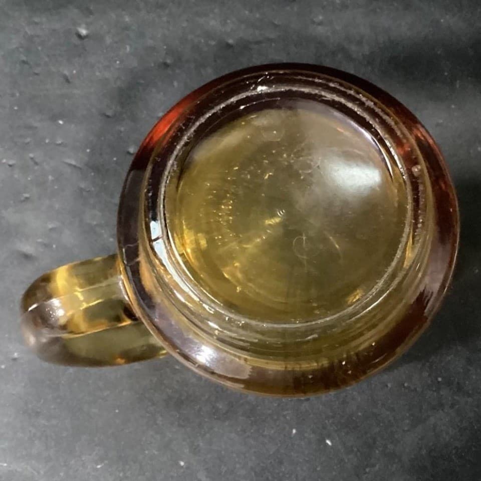 Hazel Atlas Amber Beer Mugs, Set of 2, Vintage Stackable Glasses, Glass Steins - Thumbnail 5