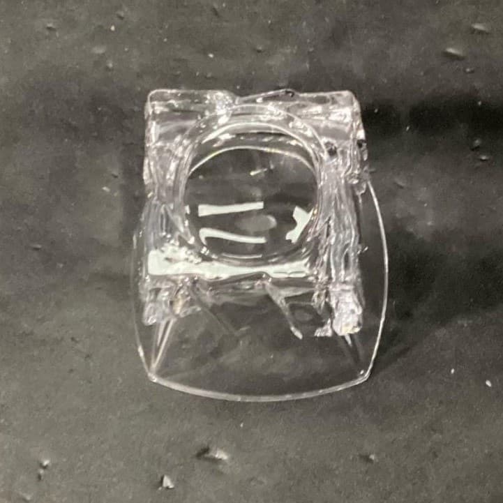 Ice Cube Sculpted Rocks Glass, Vintage Square Whiskey Tumbler, Clear Barware - Thumbnail 5