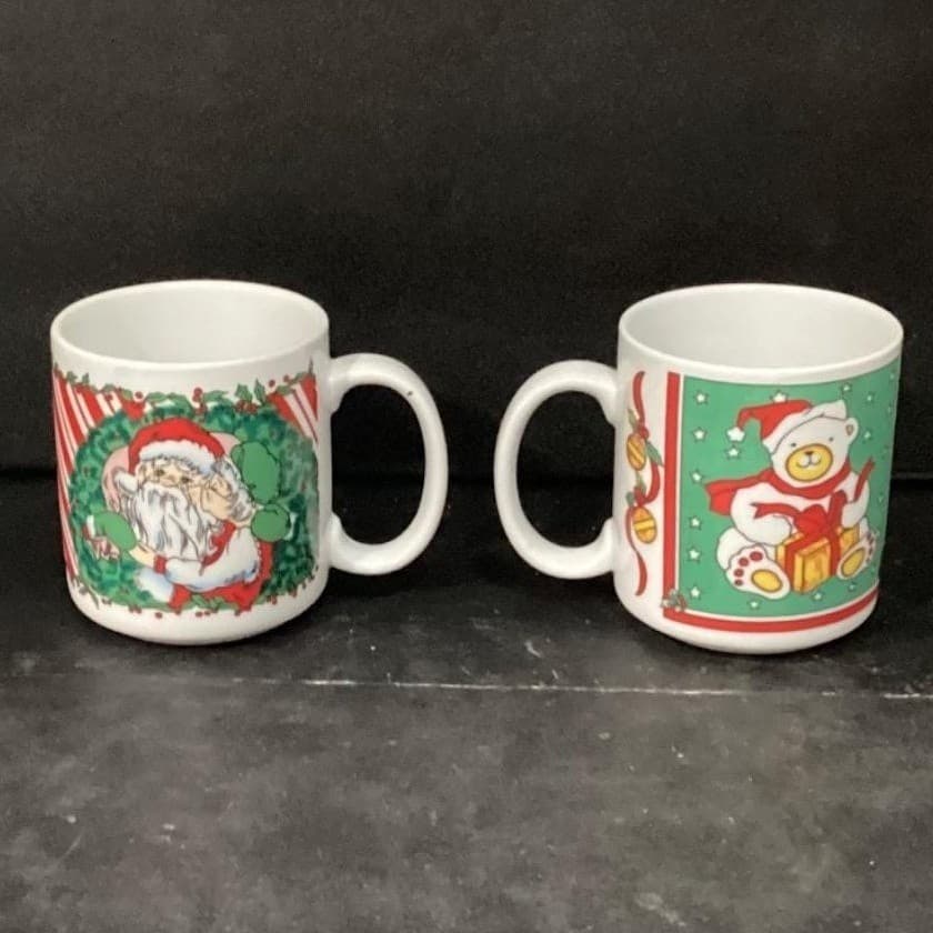 Houston Foods Christmas Coffee Cups, Set of 2, Santa Clause & Teddy Bear Design - Thumbnail 5