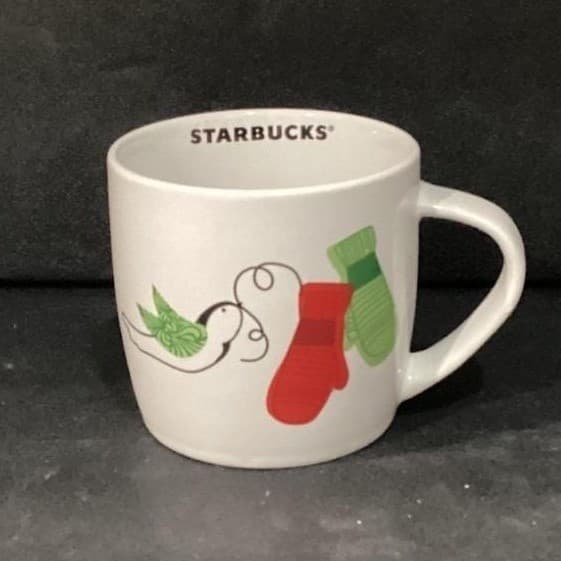 Starbucks Holiday Mittens Coffee Cup, Red Green White Winter Mug, Drinkware - Thumbnail 2