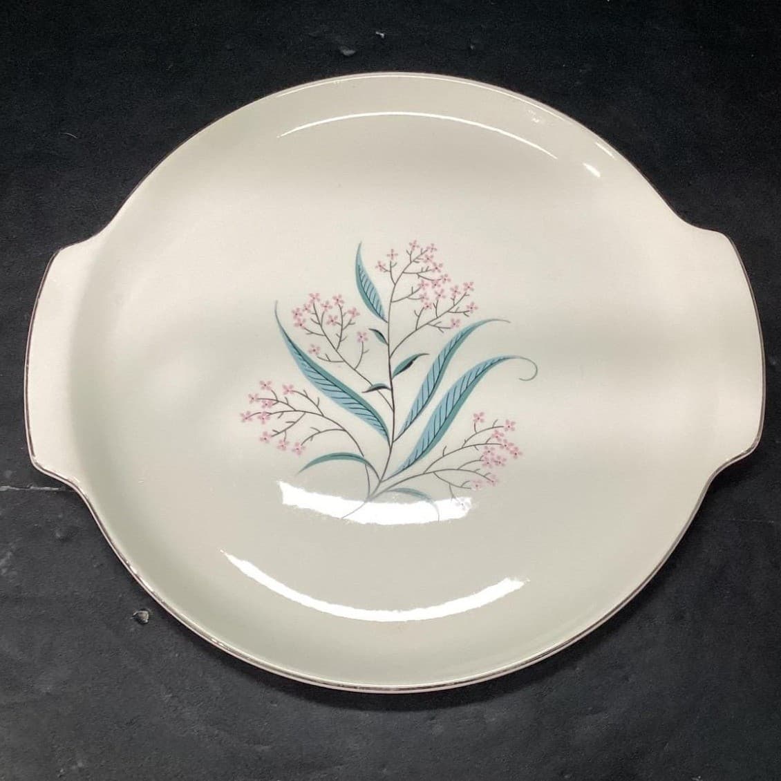 Alliance China Regal Handled Serving Tray, Vintage Hand Decorated Floral Design - Thumbnail 3