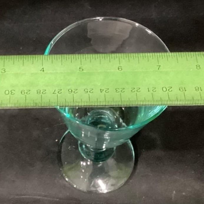 Recycled Mint Green Water Goblets, Set of 4, Sea Green Footed Glasses, Drinkware - Thumbnail 7
