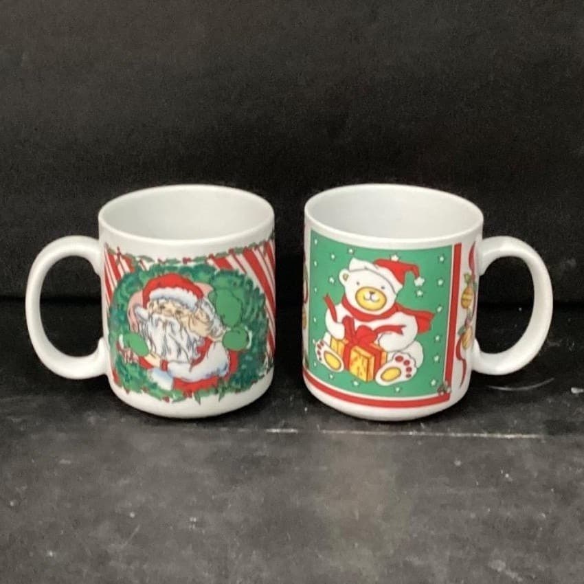 Houston Foods Christmas Coffee Cups, Set of 2, Santa Clause & Teddy Bear Design - Thumbnail 9