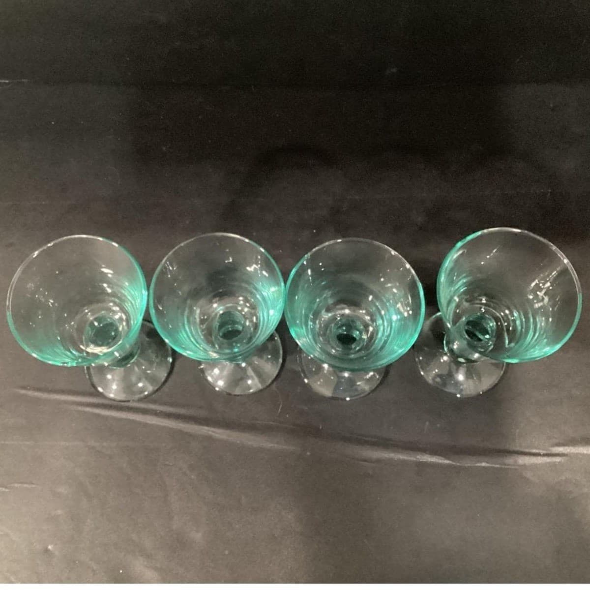Recycled Mint Green Water Goblets, Set of 4, Sea Green Footed Glasses, Drinkware - Thumbnail 4