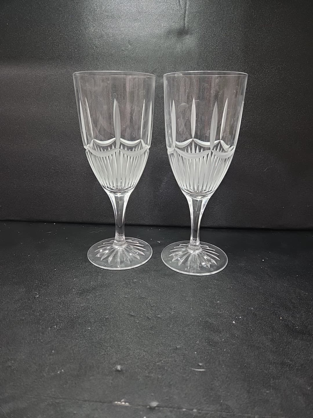Cristal J.G. Durand Radiance Glasses, Set of 2, Frosted Iced Beverage Glasses - Thumbnail 2
