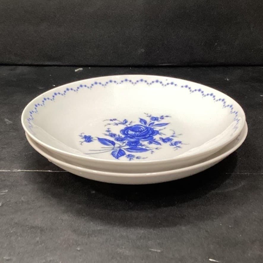 Alboth & Kaiser Bavaria Salad Bowls, Set of 2, Vintage Blue Floral Tableware - Thumbnail 8