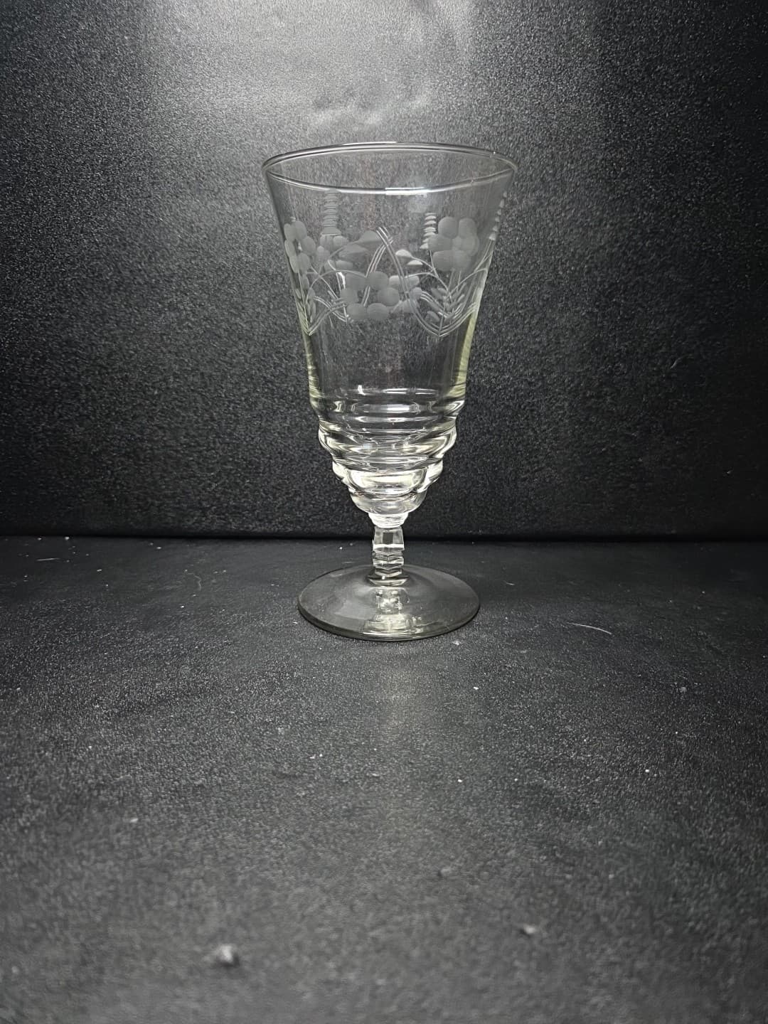 Rock Sharpe Iced Tea Glass, Floral 6" Glassware, 3005-17 USA, Replacement Glass - Thumbnail 3