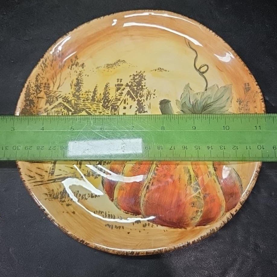 Maxcera Pumpkin Fest Decorative Salad Plates, Set of 2, Vintage Autumn Decor - Thumbnail 5