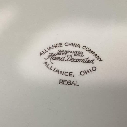 Alliance China Regal Handled Serving Tray, Vintage Hand Decorated Floral Design - Thumbnail 5