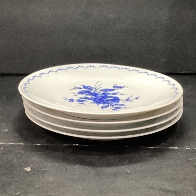 Alboth & Kaiser Bavaria Salad Plates, Set of 4, Vintage Blue Floral Tableware - Thumbnail 8