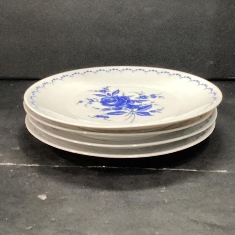 Alboth & Kaiser Bavaria Salad Plates, Set of 4, Vintage Blue Floral Tableware - Thumbnail 10