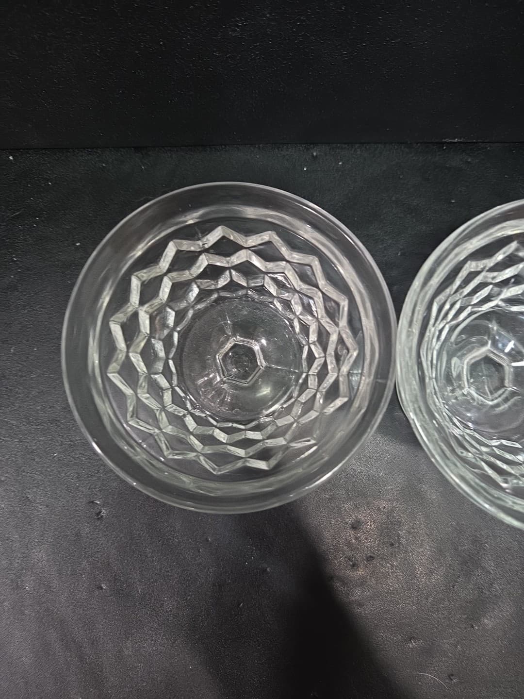 Fostoria American Cubist Sundae Dishes, Set of 2, Clear Goblet, 3" Dessert Bowls - Thumbnail 5
