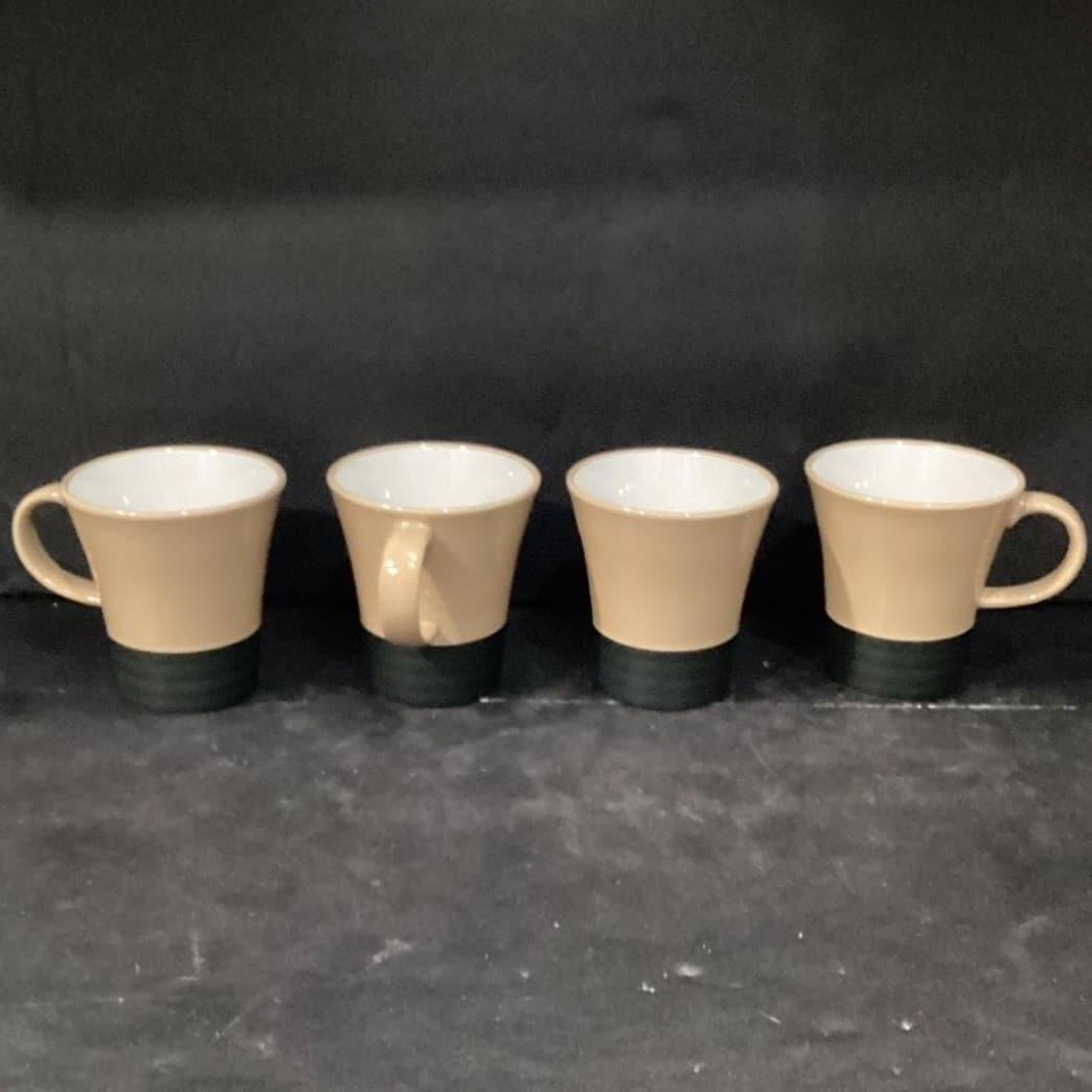 Pfaltzgraff Radius Coffee Cups, Set of 4, Vintage Two-Tone Mugs, Drinkware - Thumbnail 10