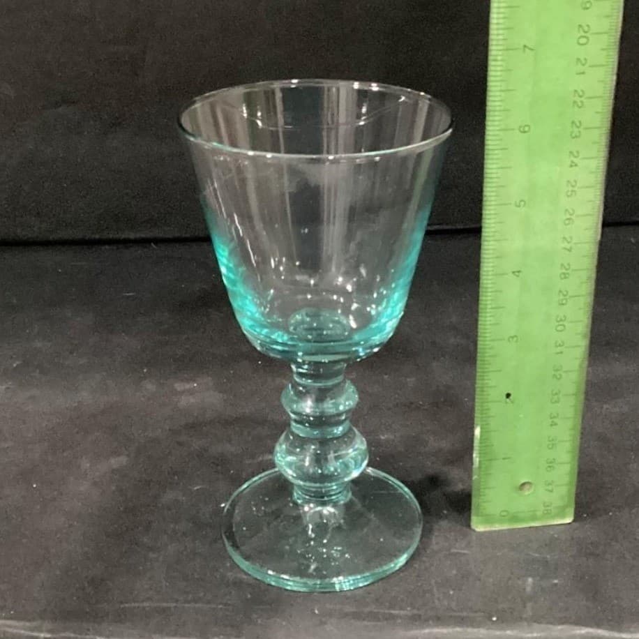 Recycled Mint Green Water Goblets, Set of 4, Sea Green Footed Glasses, Drinkware - Thumbnail 6