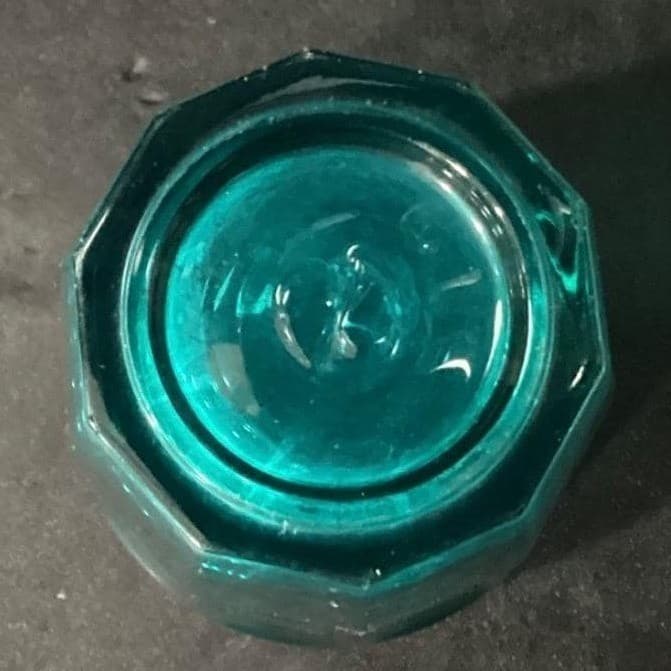Pasabahce Teal Paneled Tumblers, Set of 2, Vintage Water Glasses, Drinkware - Thumbnail 5