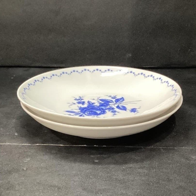 Alboth & Kaiser Bavaria Salad Bowls, Set of 2, Vintage Blue Floral Tableware - Thumbnail 10